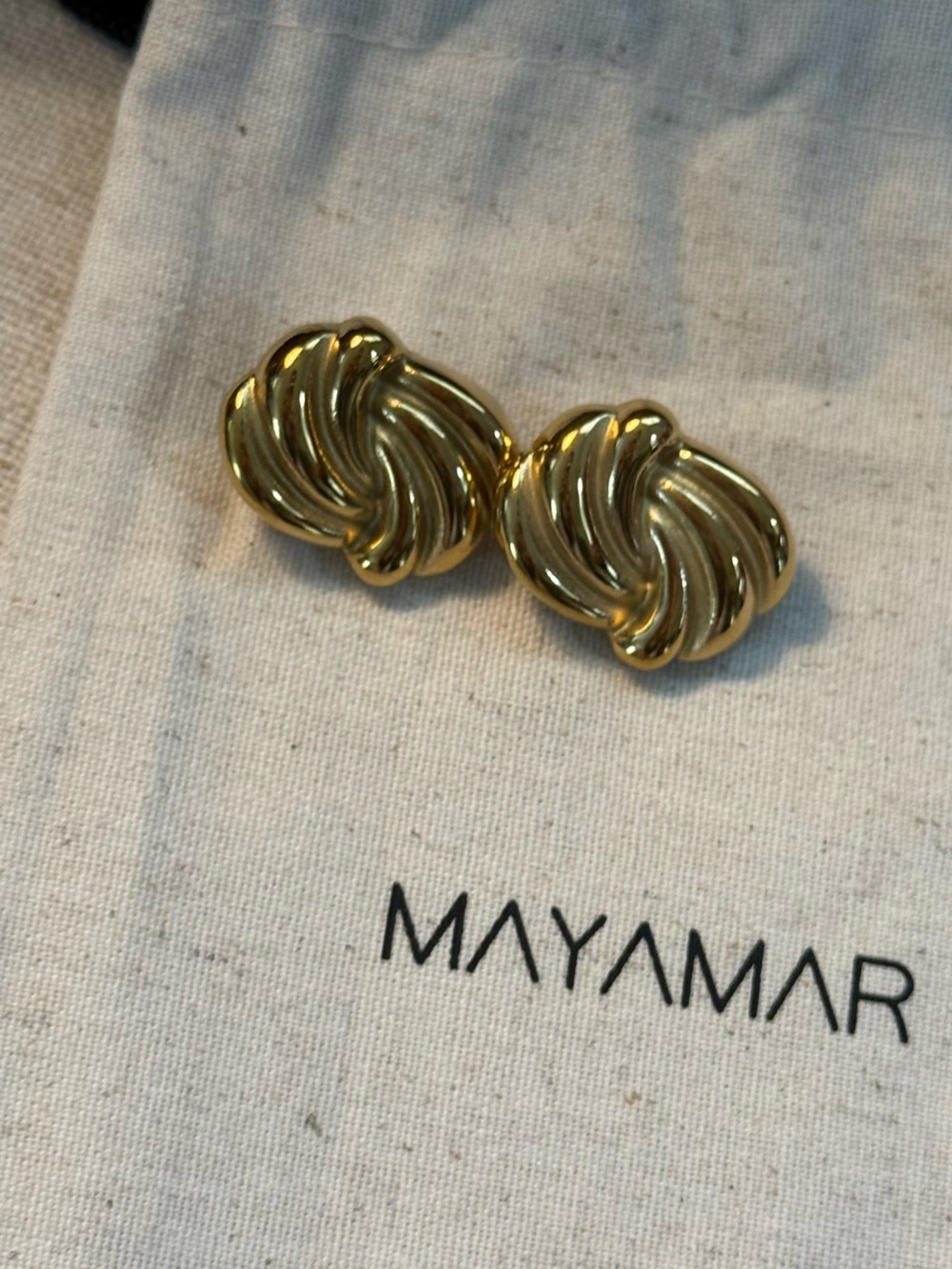 New mayamar 24kt Gold dipped Knot Stud Earrings
